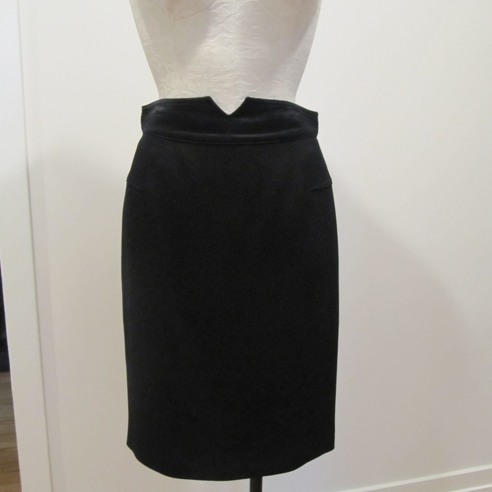 ETRO Black Wool Pencil Straight Skirt W Slit,  42